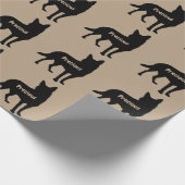 Aangepast Australisch Kelpie Hondenras Silhouet Cadeaupapier (Hoek)