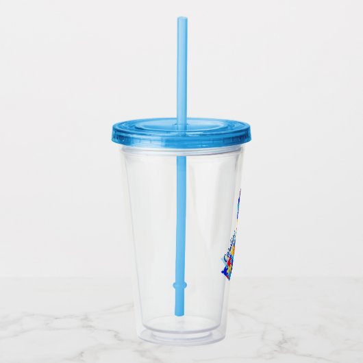 Aangepast Autisme-bewustmakingsartikel met een bla Acryl Drinkbeker (Rechts)