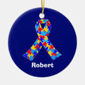 Aangepast Autisme-bewustmakingsartikel met een bla Keramisch Ornament (Voorkant)