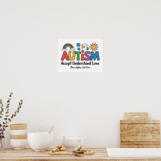 Aangepast Autisme Bewustzijn poster (Keuken)