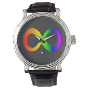 Aangepast Autisme Oneindigheid Regenboog Symbool I Horloge