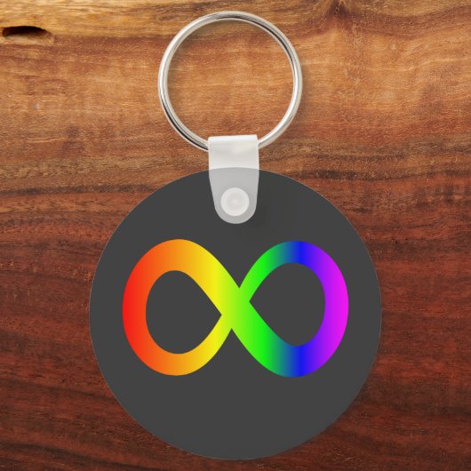 Aangepast Autisme Oneindigheid Regenboog Symbool I Sleutelhanger (Voorkant)