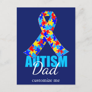 Aangepast autisme papa Blue Ribbon Briefkaart