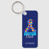 Aangepast autisme papa Blue Ribbon Sleutelhanger (Voorkant)