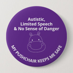 Aangepast Autistisch, niet sprekend & geen gevaar Ronde Button 4,0 Cm