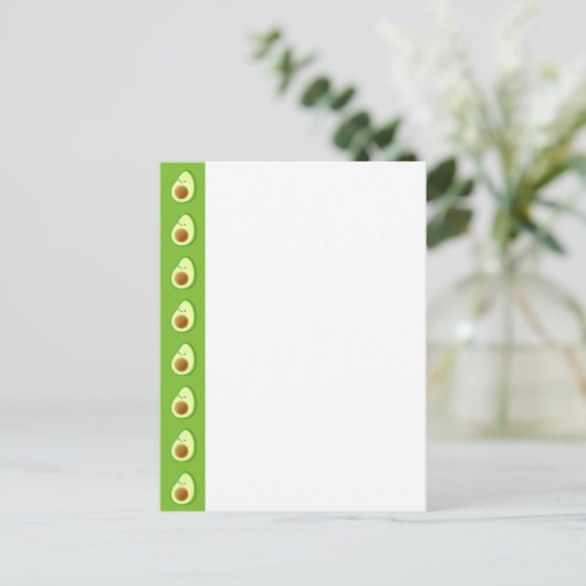 Aangepast Avocado-patroon Briefkaart (Staand voorkant)