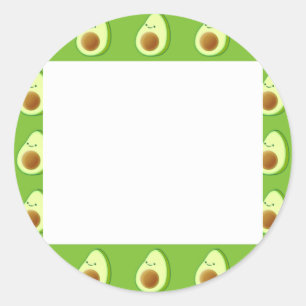 Aangepast Avocado-patroon Ronde Sticker