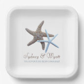 Aangepast avontuur met Starfish Couple begint Papieren Bordje (Voorkant)