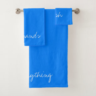Aangepast Azure Blue Bad Handdoek