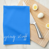 Aangepast Azure Blue Theedoek (Quarter Fold)