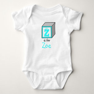 Aangepast Baby-alfabet blok Monogram Romper