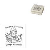 Aangepast Baby Draak Ex-Libris Rubberstempel (Gestempeld)