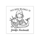 Aangepast Baby Draak Ex-Libris Rubberstempel (Afrduk)