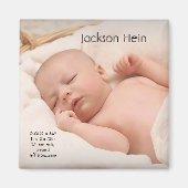 Aangepast Baby Foto geboortebord Magnet (Voorkant)