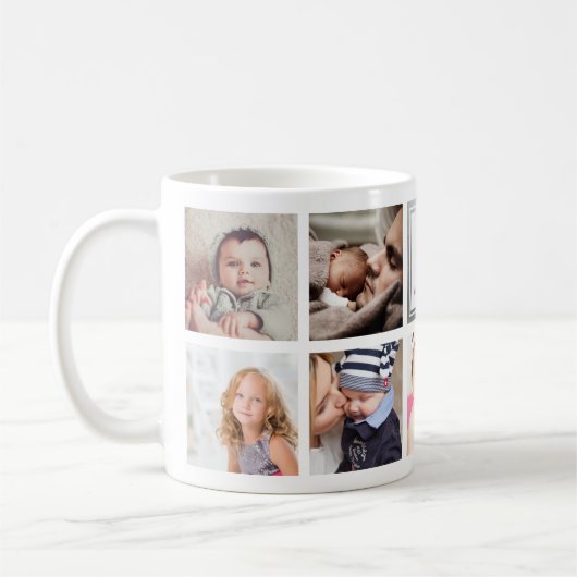 Aangepast Baby foto-inkuilmonogram voor familie Koffiemok (Links)