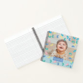 Aangepast Baby Foto Jelly Bean Blue Notitieboek (Binnen)