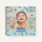 Aangepast Baby Foto Jelly Bean Blue Notitieboek (Voorkant)
