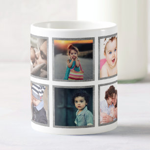 Aangepast Baby fotocollage Elegant Silver Koffiemok