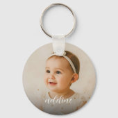 Aangepast Baby-fotonaamscript Sleutelhanger (Achterkant)