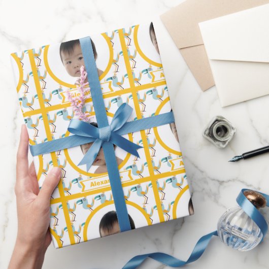 Aangepast Baby fotopapier met speciale funky Bird  Cadeaupapier (Geschenken)