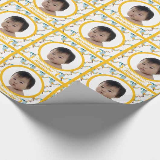 Aangepast Baby fotopapier met speciale funky Bird  Cadeaupapier (Hoek)