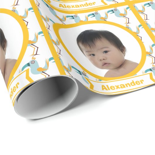 Aangepast Baby fotopapier met speciale funky Bird  Cadeaupapier (Rol Hoek)