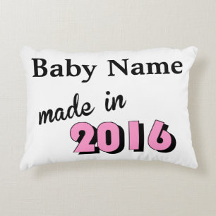 Aangepast Baby gemaakt in 2016 roze Accent Kussen