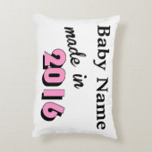 Aangepast Baby gemaakt in 2016 roze Accent Kussen (Achterkant (Verticaal))