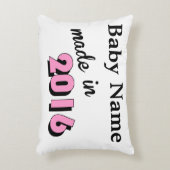 Aangepast Baby gemaakt in 2016 roze Accent Kussen (Voorkant(Verticaal))