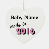 Aangepast Baby gemaakt in 2016 roze Keramisch Ornament (Achterkant)