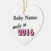 Aangepast Baby gemaakt in 2016 roze Keramisch Ornament (Links)