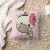 Aangepast Baby roze Giraffe Sierkussen (Deken)