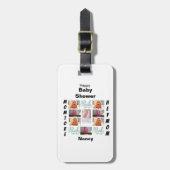 Aangepast Baby shower 11 Fotocollage Bagagelabel (Voorkant verticaal)