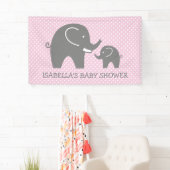 Aangepast baby shower banner teken met grijze olif (Insitu)