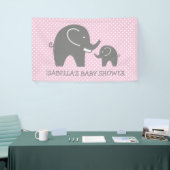 Aangepast baby shower banner teken met grijze olif (Beurs)