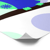 Aangepast Baby shower Blauw Owl Poster (Hoek)