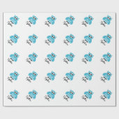 Aangepast baby shower blauw vleerpapier cadeaupapier (Vlak)