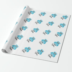 Aangepast baby shower blauw vleerpapier cadeaupapier