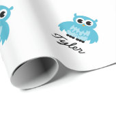 Aangepast baby shower blauw vleerpapier cadeaupapier (Rol Hoek)