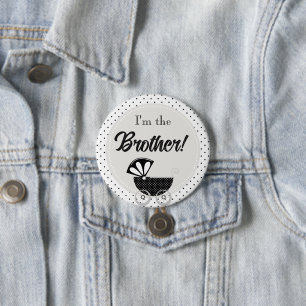 Aangepast baby shower feestje ik ben de broer knop ronde button 7,6 cm