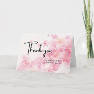 Aangepast Baby shower Floral Stork Bedankkaart