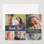 Aangepast Baby shower geboorteplaats Foto collage Bedankkaart (Voorkant / Achterkant)