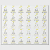 Aangepast BABY SHOWER Geel Elephant Neutraal Cadeaupapier (Vlak)