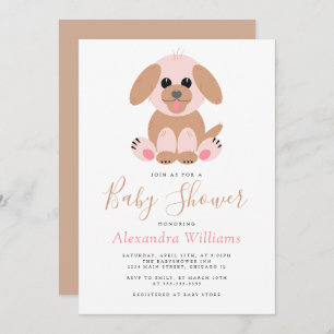Aangepast Baby shower Genderneutrale puppy Kaart