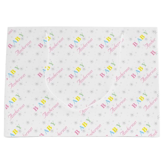 Aangepast Baby shower Groot Cadeauzakje (Voorkant)