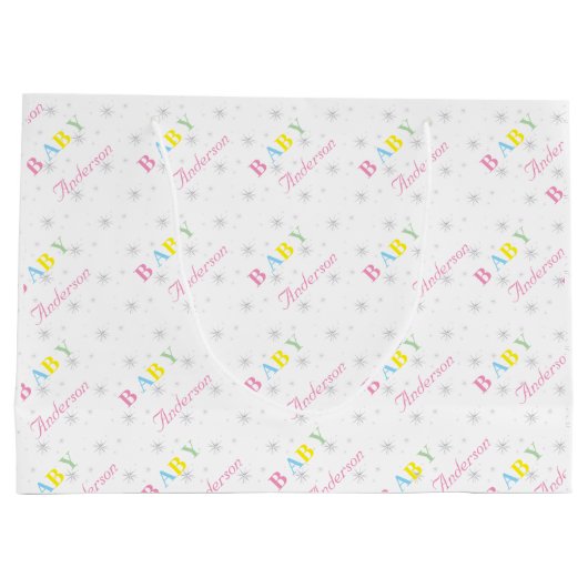 Aangepast Baby shower Groot Cadeauzakje (Achterkant)