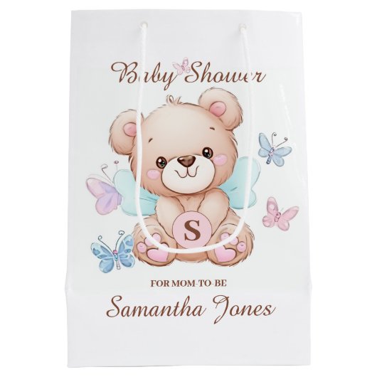 Aangepast Baby shower Medium Cadeauzakje (Achterkant)