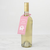 Aangepast baby shower met schattige roze olifant flessenhanger (Schuin)
