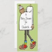 Aangepast Baby shower Middelgrote huidtoon Kaart (Voorkant / Achterkant)