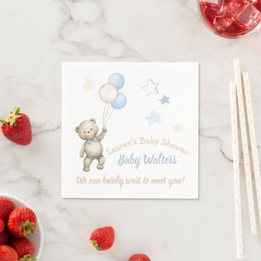 Aangepast Baby shower Napkins Teddy Bear Servet (Insitu)